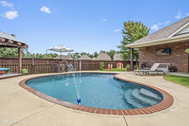 3841 Chateau Cv, Ocean Springs, MS 39564 - view of pool with a patio and a fenced backyard