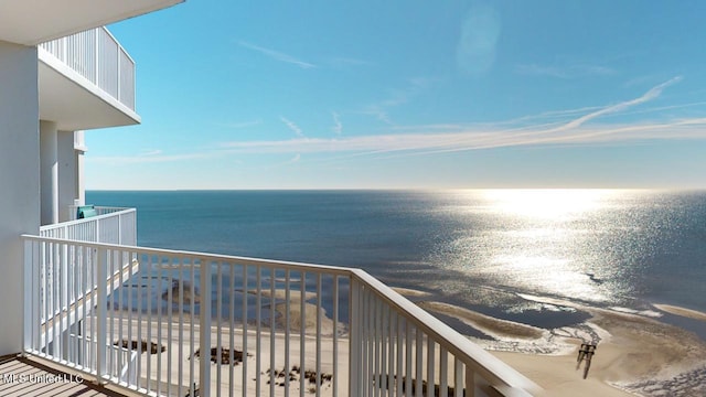 balcony with a water view