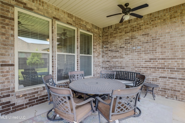 3936 David Ln, Diberville, MS 39540 - view of patio with outdoor dining area and a ceiling fan