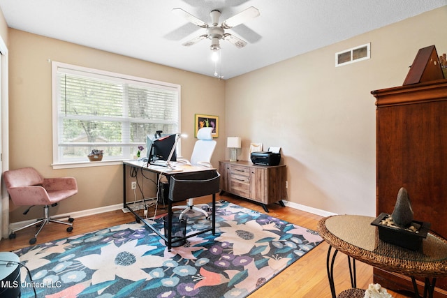 530 Oakhurst Dr, Hernando, MS 38632 - office featuring ceiling fan and wood finished floors