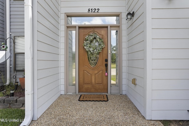 view of exterior entry