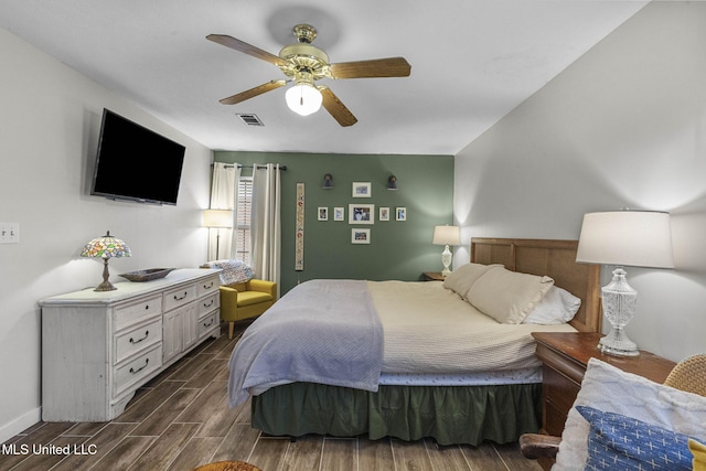 7012 Copper Cv, Ridgeland, MS 39157 - bedroom featuring dark wood-type flooring, baseboards, and ceiling fan