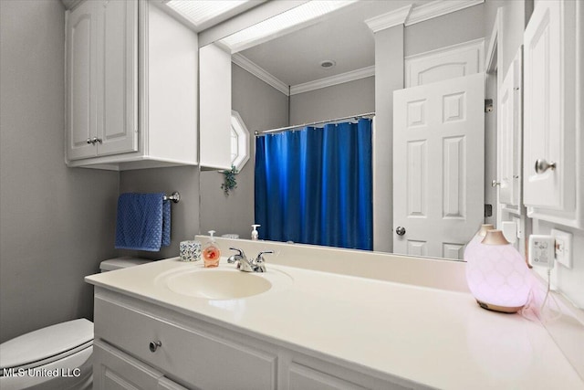 205 Stonebriar Ln, Brandon, MS 39042 - full bath with crown molding, vanity, and a shower with curtain