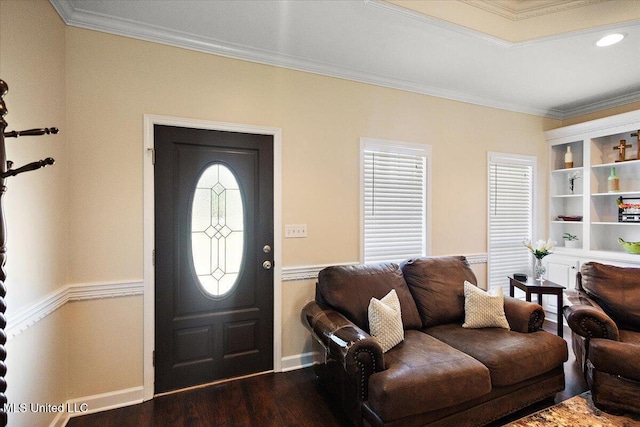 205 Stonebriar Ln, Brandon, MS 39042 - foyer with crown molding and wood finished floors