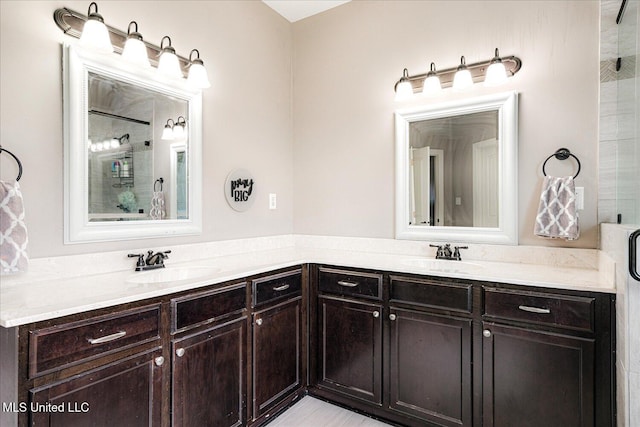 6865 Payne Ln, Olive Branch, MS 38654 - full bathroom with double vanity and a tile shower