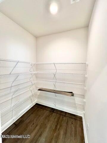 spacious closet with hardwood / wood-style floors