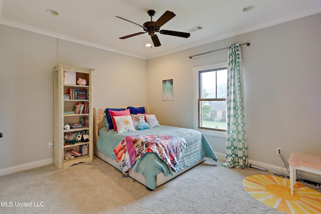233 Arbor Trl, Brandon, MS 39047 - bedroom with ornamental molding, recessed lighting, carpet floors, and baseboards