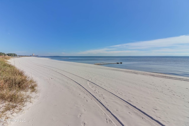 property view of water featuring a view of the beach