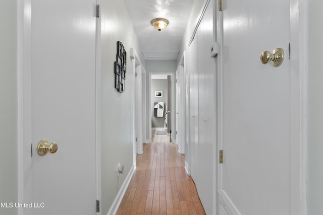 corridor featuring light hardwood / wood-style flooring