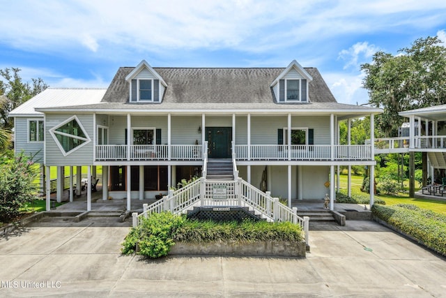 view of front of house with covered porch