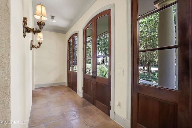 130 Bridgewater Xing, Ridgeland, MS 39157 - entryway featuring baseboards, plenty of natural light, stone finish floors, and recessed lighting
