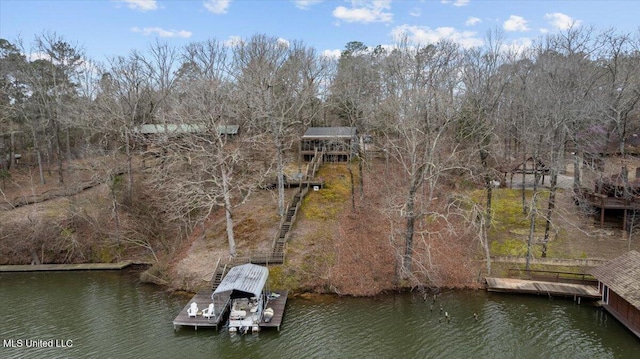 202 Lake Shore Dr, Ashland, MS 38603 - dock area featuring stairs and a water view