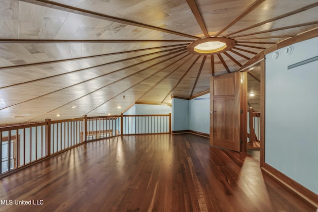 141 Janelle Dr, Bay Saint Louis, MS 39520 - additional living space featuring baseboards, wood-type flooring, wood ceiling, and beamed ceiling