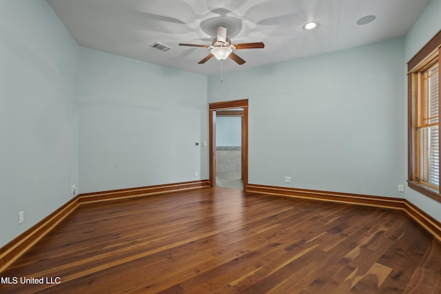 141 Janelle Dr, Bay Saint Louis, MS 39520 - unfurnished room featuring baseboards, a ceiling fan, wood finished floors, healthy amount of natural light, and recessed lighting