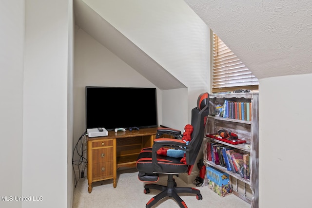 130 Pine Lake Cv, Flora, MS 39071 - carpeted office with a textured ceiling