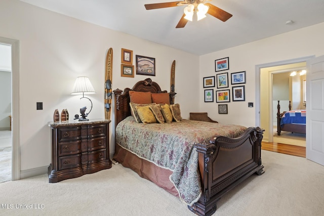 130 Pine Lake Cv, Flora, MS 39071 - bedroom featuring light carpet and a ceiling fan