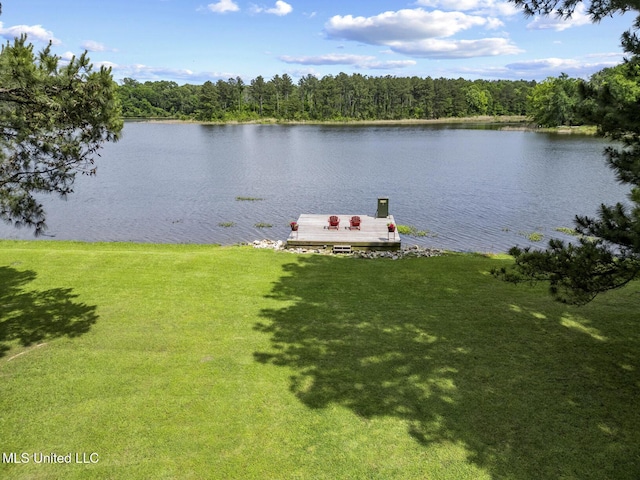 130 Pine Lake Cv, Flora, MS 39071 - view of water feature with a wooded view and a dock