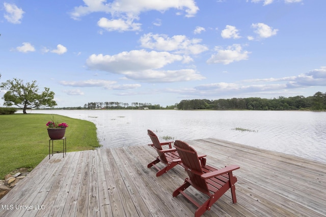 130 Pine Lake Cv, Flora, MS 39071 - dock area with a water view and a yard