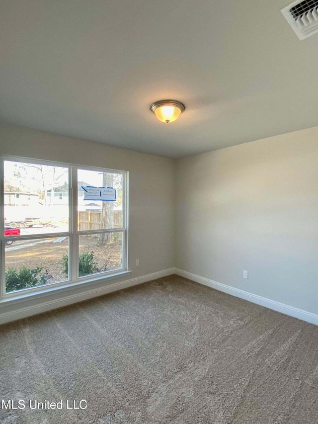 view of carpeted spare room