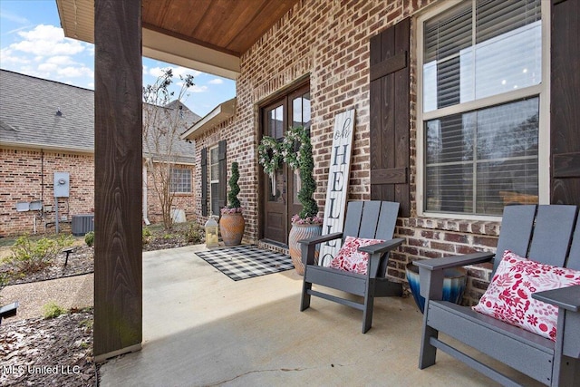 view of patio featuring central AC