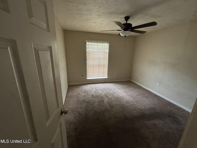 1143 Oak Glen Pl, Jackson, MS 39212 - carpeted empty room featuring ceiling fan, baseboards, and a textured ceiling