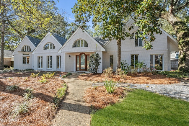 view of front facade featuring french doors