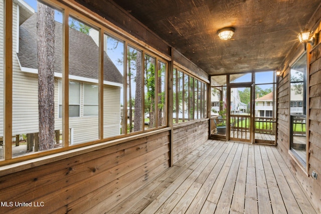 112 Dogwood Ln, Pass Christian, MS 39571 - unfurnished sunroom with wooden ceiling and hardwood / wood-style floors