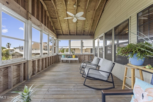 855 Dove Blvd, Bay Saint Louis, MS 39520 - sunroom featuring ceiling fan and lofted ceiling