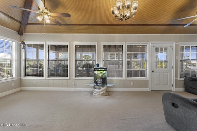 855 Dove Blvd, Bay Saint Louis, MS 39520 - sunroom featuring a chandelier and lofted ceiling