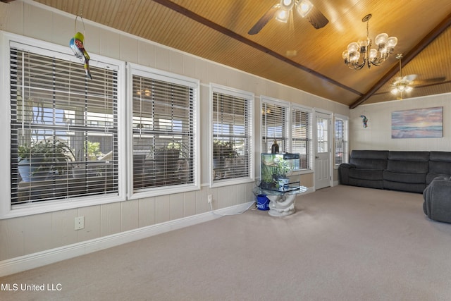 855 Dove Blvd, Bay Saint Louis, MS 39520 - sunroom / solarium featuring vaulted ceiling and a chandelier