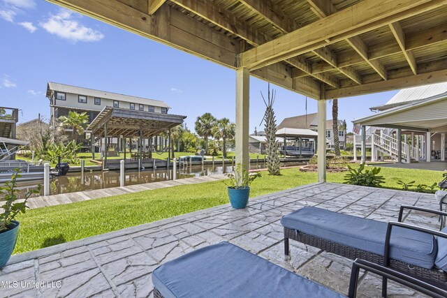 855 Dove Blvd, Bay Saint Louis, MS 39520 - view of patio featuring a water view and stairway