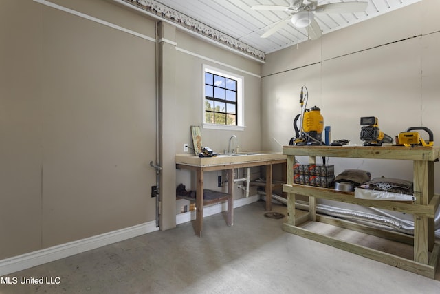 855 Dove Blvd, Bay Saint Louis, MS 39520 - office space with concrete floors and ceiling fan