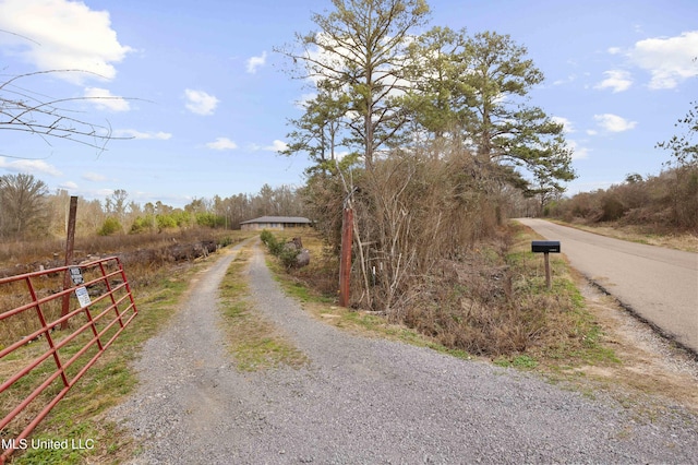 view of street with a rural view