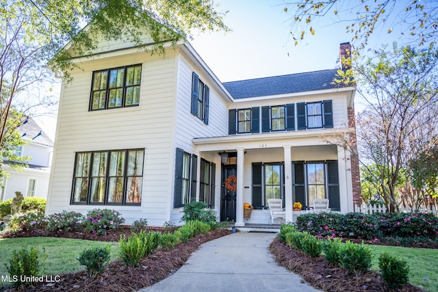 view of front of property with covered porch