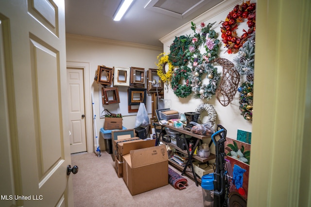 interior space with ornamental molding