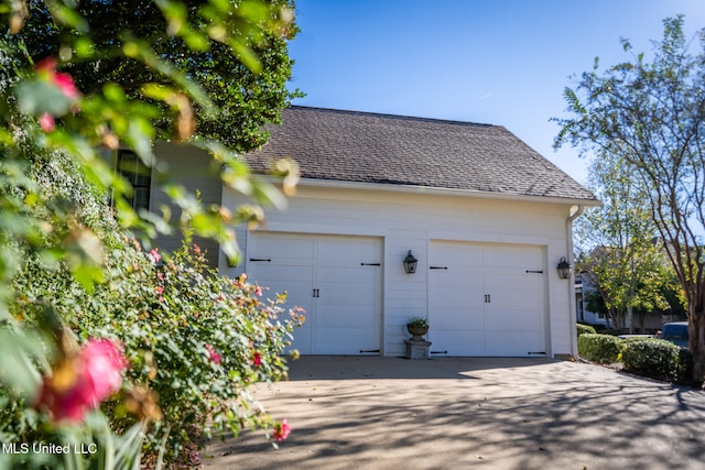 view of garage