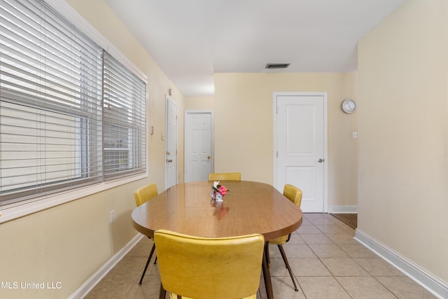 view of tiled dining area