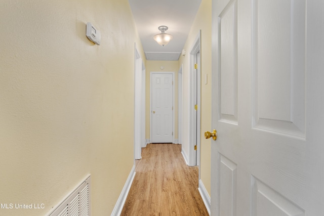 hallway featuring light wood-type flooring