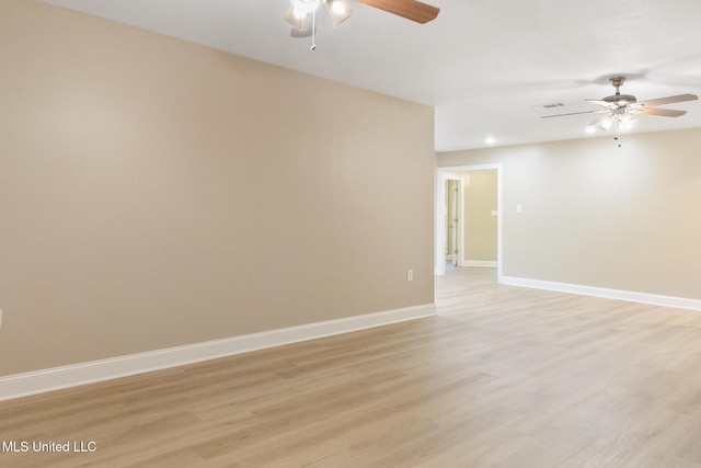 1304 Estelle St, Hattiesburg, MS 39402 - spare room with a ceiling fan and light wood-style floors