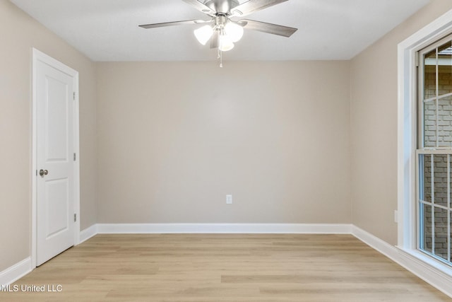1304 Estelle St, Hattiesburg, MS 39402 - empty room featuring light wood-style flooring and a ceiling fan