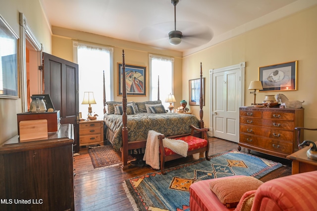 204 Arlington Ave, Natchez, MS 39120 - bedroom featuring wood-type flooring and a ceiling fan