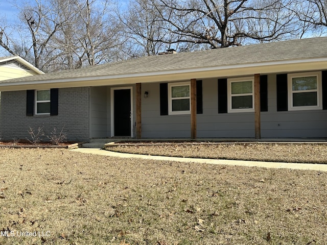 view of single story home