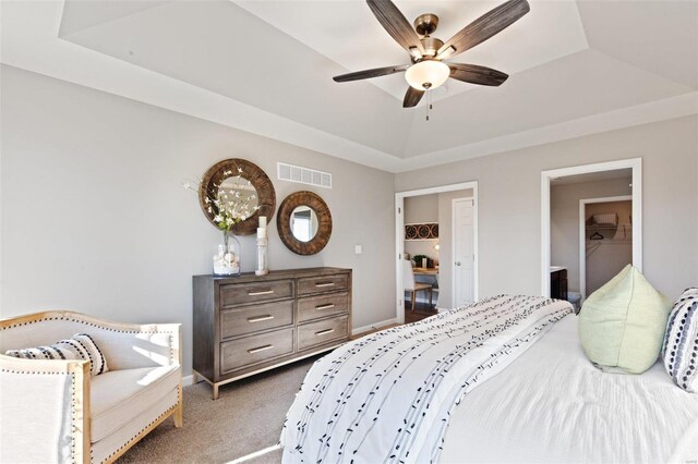 1 Rockport Smt, At Park Hill, Troy, MO 63379 - bedroom with a raised ceiling, carpet floors, ceiling fan, and baseboards
