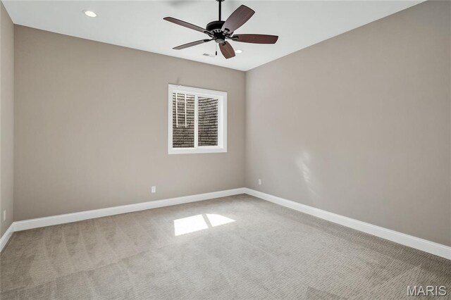724 Silver Buck Ln, Chesterfield, MO 63005 - carpeted spare room with recessed lighting and a ceiling fan