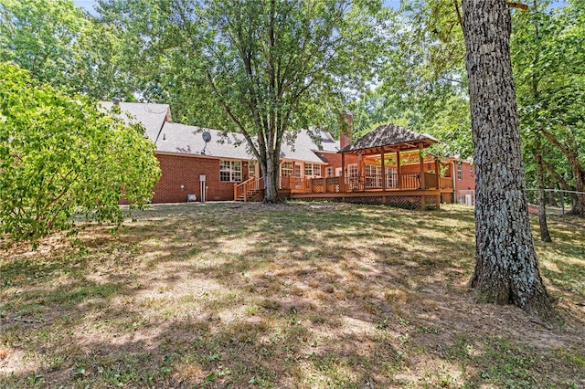 4239 Carter Rte Unit B, Ellsinore, MO 63937 - view of grassy yard with a wooden deck