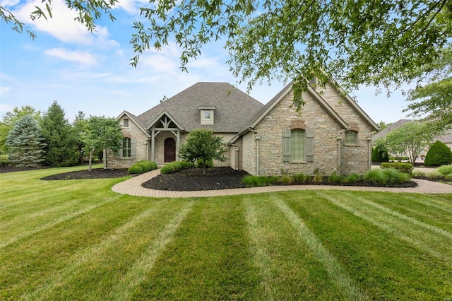 111 Crosshill Ct, Cape Girardeau, MO 63701 - view of front of house featuring stone siding and a front lawn
