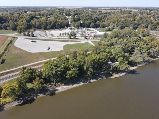 801 S Front St, La Grange, MO 63448 - view of property location with a nearby body of water and a heavily wooded area