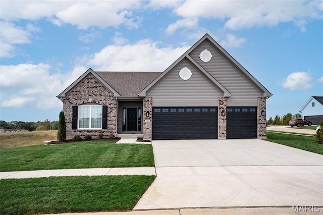4 Challenger Ct, Ofallon, MO 63366 - single story home featuring brick siding, a front yard, an attached garage, and concrete driveway