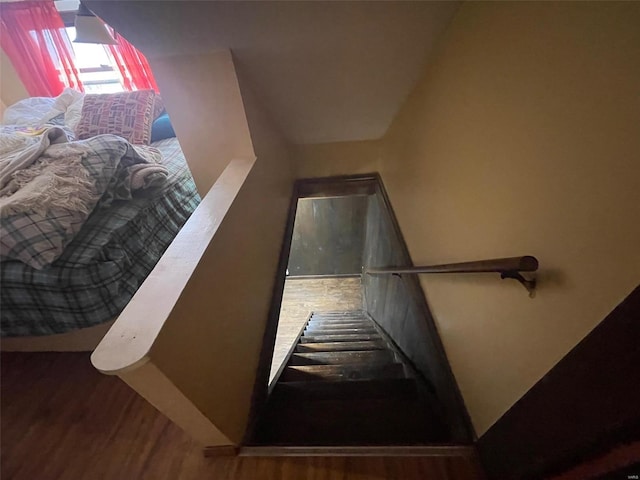2268 Madison 244, Fredericktown, MO 63645 - stairs with wood finished floors, baseboards, and vaulted ceiling