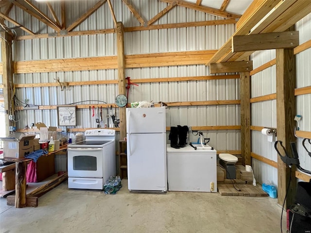 2268 Madison 244, Fredericktown, MO 63645 - garage featuring freestanding refrigerator and metal wall